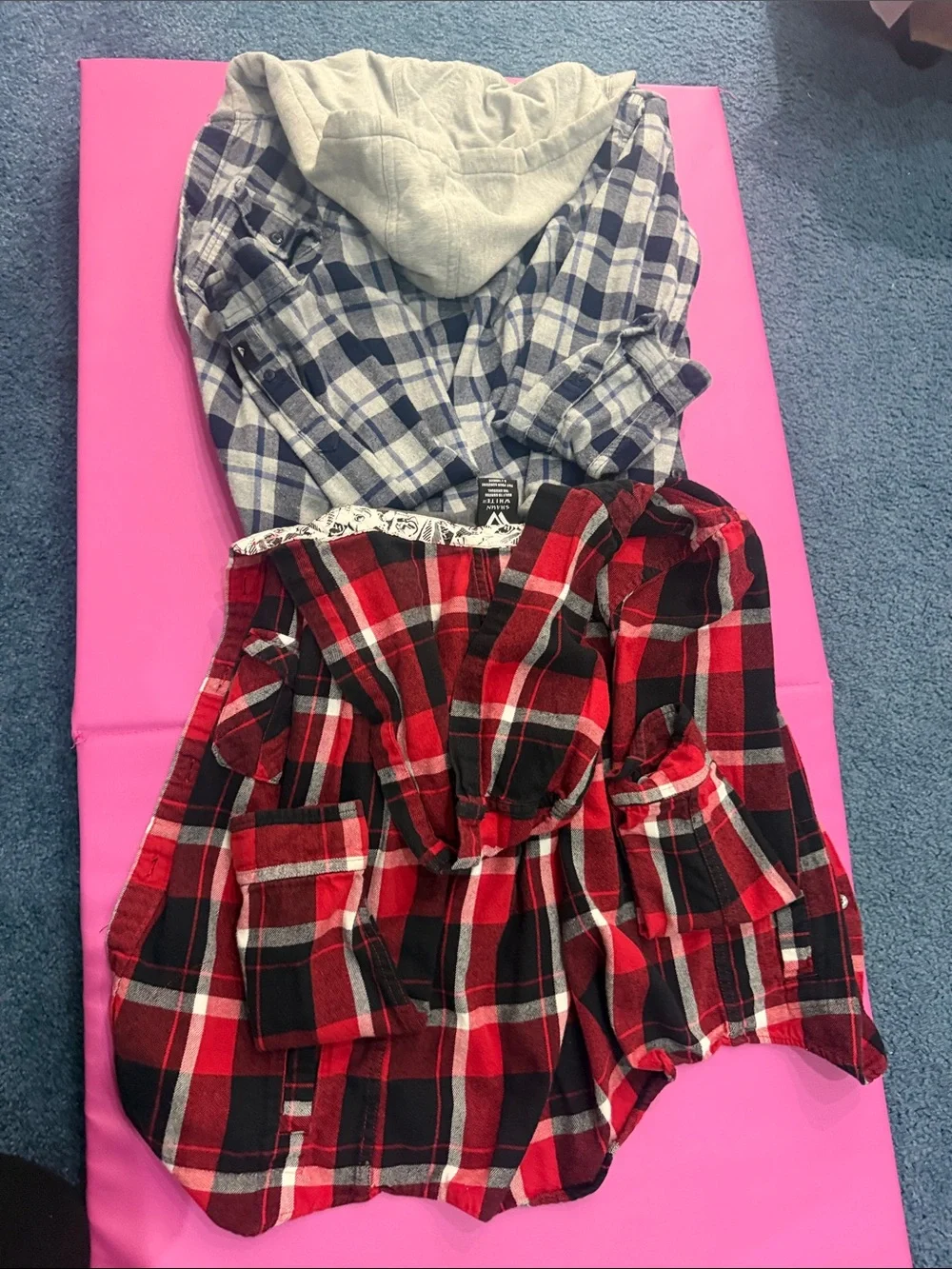 2 pack Boys Plaid Hooded Button-Down shirts